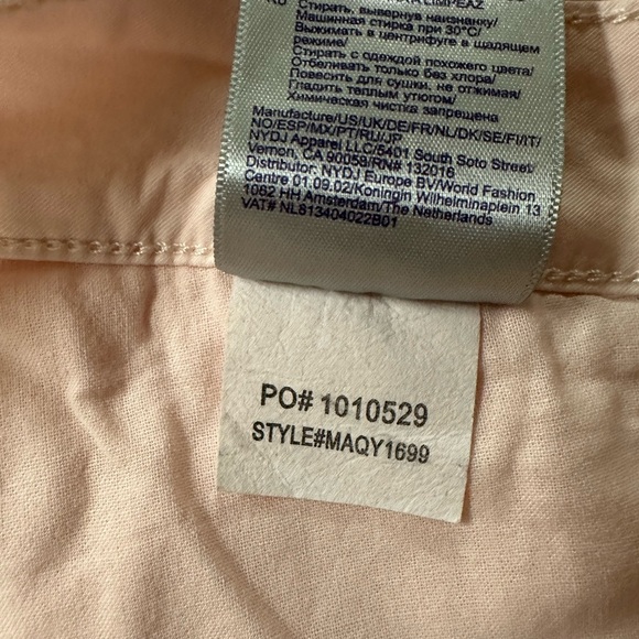 NYDJ Utility Crop Twill Pants With Cuffs - Lt Pink Size 14 LiftTuck Technology - Picture 8 of 12